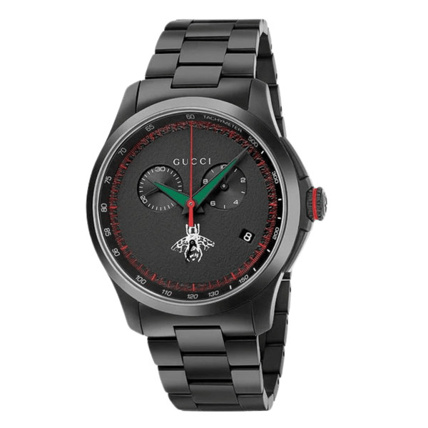 Gucci G-Timeless Black Stainless Steel Black Dial Quartz Watch for Gents - YA126269