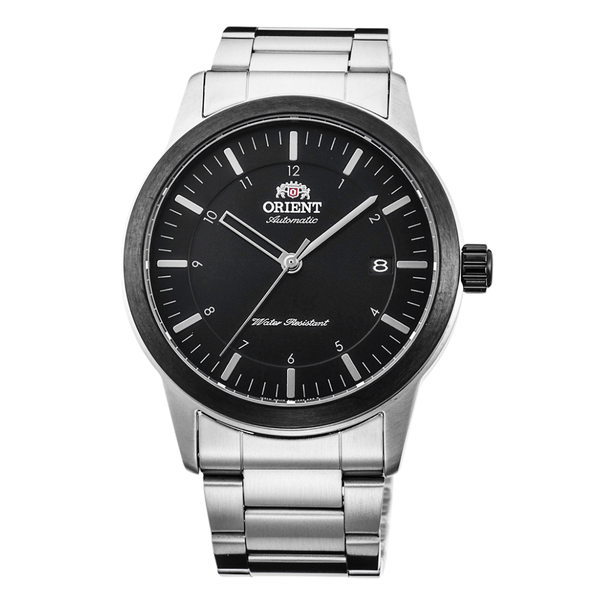 Orient Sentinel Silver Stainless Steel Black Dial Automatic Watch for Gents - FAC05001B0