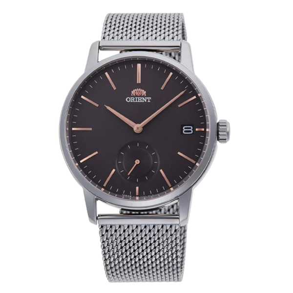 Orient Contemporary Silver Mesh Bracelet Brown Dial Quartz Watch for Gents - RA-SP0005N10B