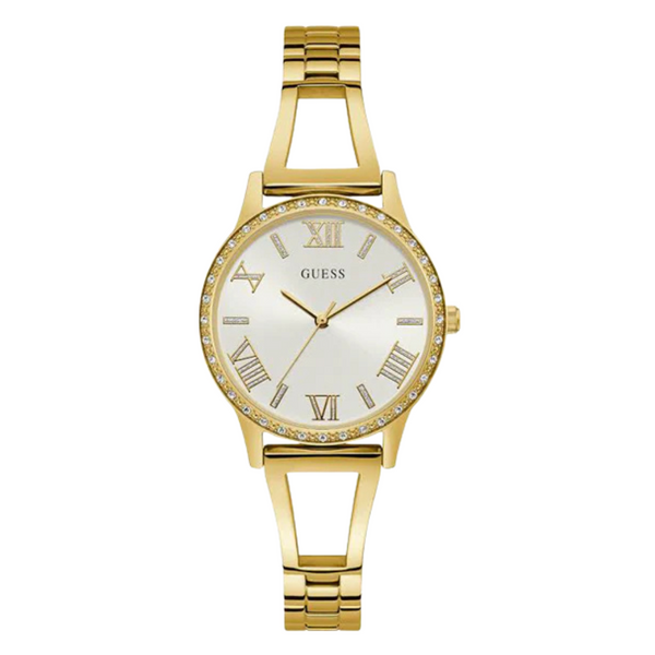 Guess Lucy Gold Stainless Steel Silver Dial Quartz Watch for Ladies - W1208L2