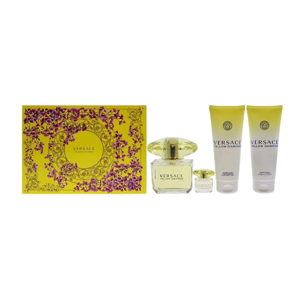 Versace Yellow Diamond Women Set (EDT 90ml + EDT 5ml + Body Lotion 100ml + Shower Gel 100ml)