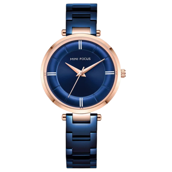 Mini Focus Blue Stainless Steel Blue Dial Quartz Watch for Ladies - MF0235L-04