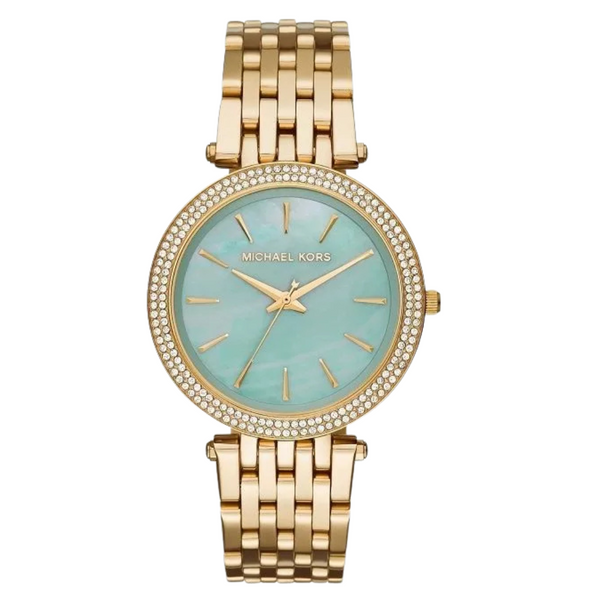 Michael Kors Darci Rose Gold Stainless Steel Blue Mother of Pearl Dial Quartz Watch for Ladies - MK-3498