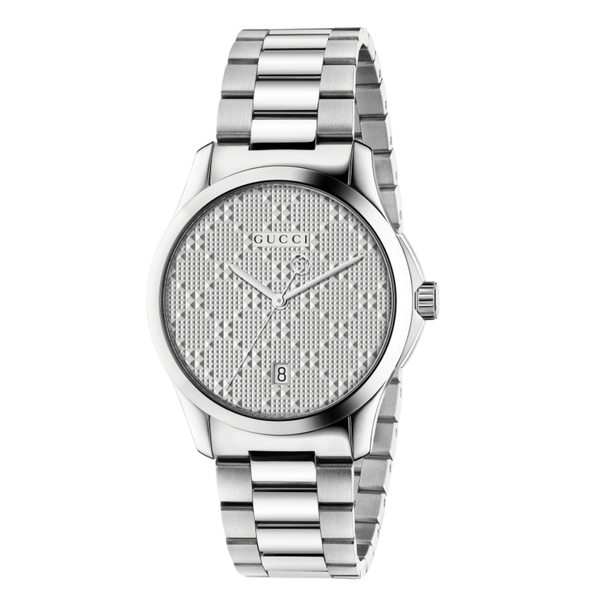 Gucci G-Timeless Silver Stainless Steel Silver Dial Quartz Watch for Gents - YA 126459