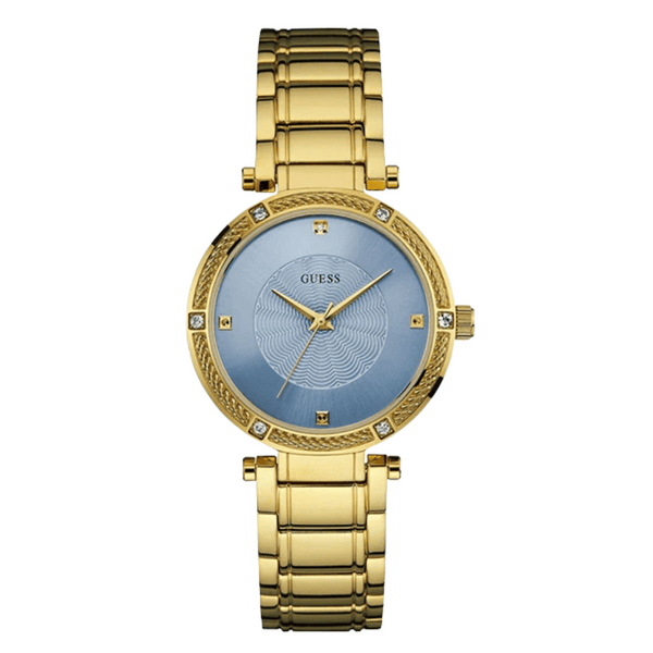 Guess Park Avenue Gold Stainless Steel Blue Dial Quartz Watch for Ladies - W0695L2