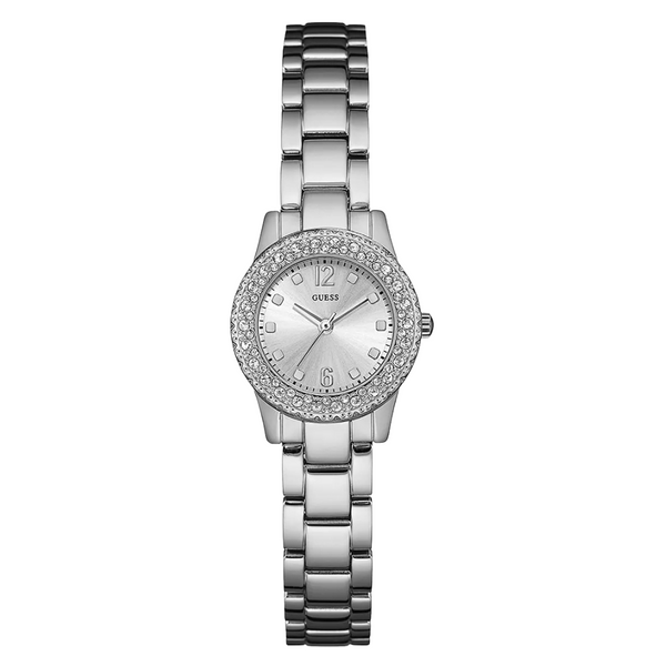 Guess Dixie Silver Stainless Steel Silver Dial Quartz Watch for Ladies - W0889L1
