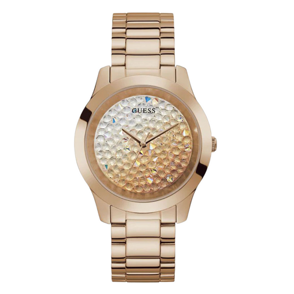 Guess Crush Rose Gold Stainless Steel Silver & Rose Gold Dial Quartz Watch for Ladies - GW0020L3