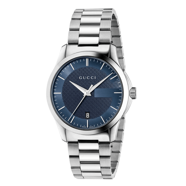Gucci G-Timeless Silver Stainless Steel Blue Dial Quartz Watch for Gents - YA126440