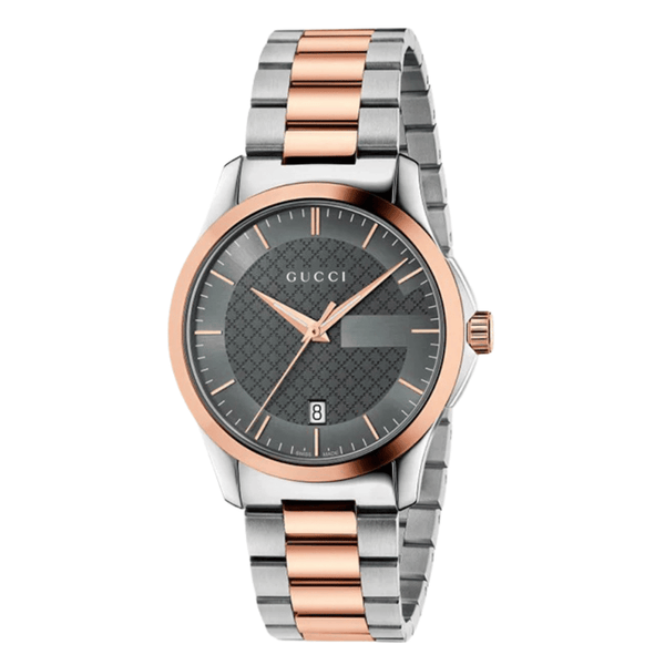 Gucci G-Timeless Two-tone Stainless Steel Grey Dial Quartz Watch for Gents - YA126446