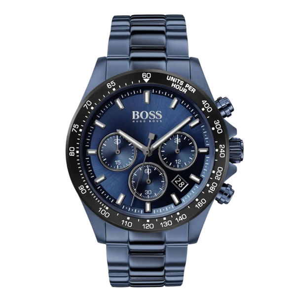 HUGO BOSS Hero Sport Lux Blue Stainless Steel Blue Dial Chronograph Quartz Watch for Gents - HUGO BOSS 1513758