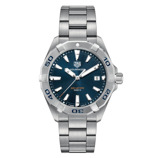 Tag Heuer Aquaracer Silver Stainless Steel Blue Dial Quartz Watch for Gents - WBD1112.BA0928