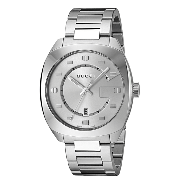 Gucci GG2570 Silver Stainless Steel Silver Dial Quartz Watch for Gents- GUCCI YA142308