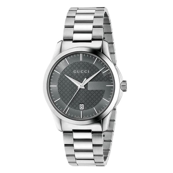 Gucci G-Timeless Silver Stainless Steel Grey Dial Quartz Watch for Unisex- GUCCI YA126441