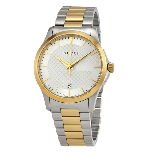 Gucci G-Timeless Two-tone Stainless Steel Silver Dial Quartz Watch for Gents- GUCCI YA126474