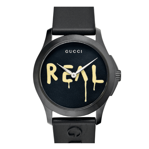Gucci Ghost G-Timeless Black SIlicone Black Dial Quartz Watch for Gents- GUCCI YA1264017