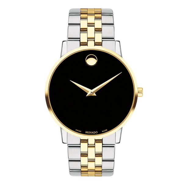 Movado Museum Two-tone Stainless Steel Black Dial Quartz Watch for Gents- 0607200