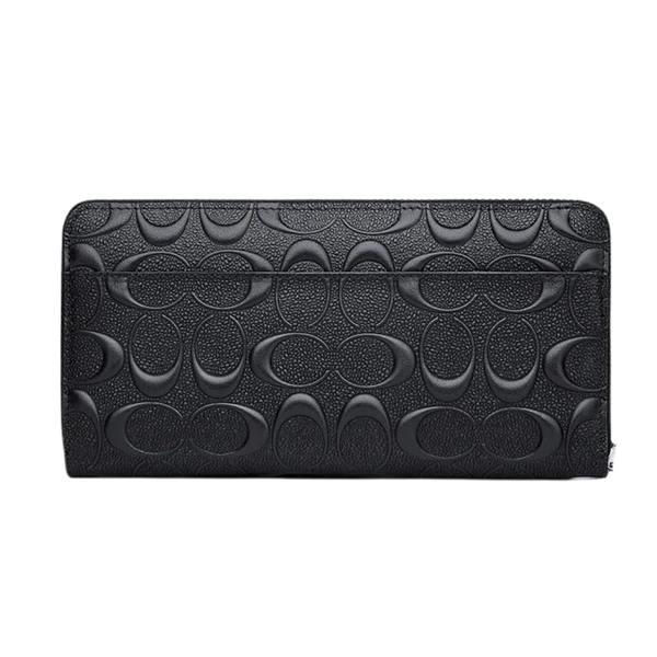 Coach Medium Corner Zip Wallet in Crossgrain Leather Black - F58113