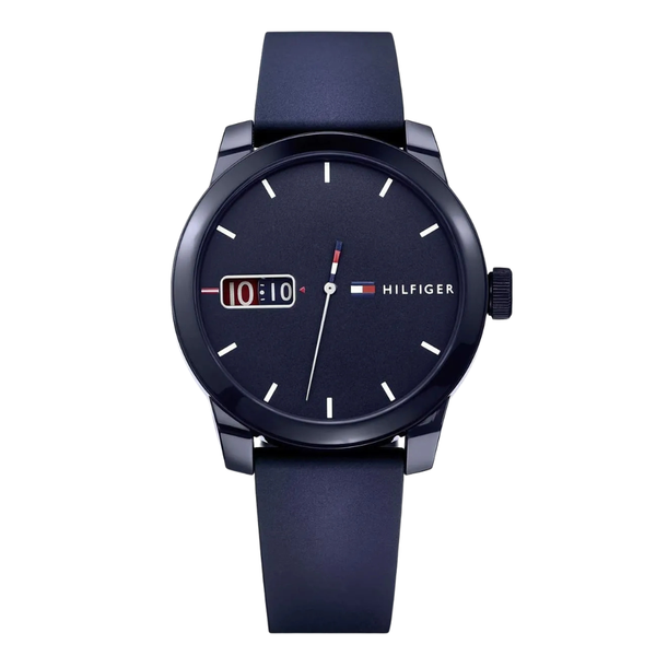Tommy Hilfiger Denim Blue Silicone Strap Blue Dial Quartz Unisex Watch - 1791381