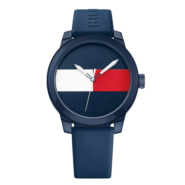 Tommy Hilfiger Denim Blue Silicone Strap Blue Dial Quartz Watch for Gents - 1791322