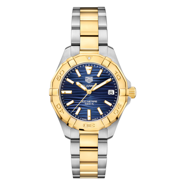 Tag Heuer Aquaracer Two-tone Stainless Steel Blue Dial Quartz Watch for Ladies- WBD1325.BB0320