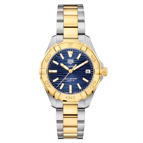 Tag Heuer Aquaracer Two-tone Stainless Steel Blue Dial Quartz Watch for Ladies- WBD1325.BB0320