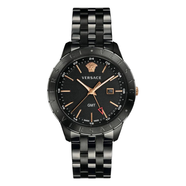 Versace Univers Black Stainless Steel Black Dial Quartz Watch for Gents - VEBK 00618