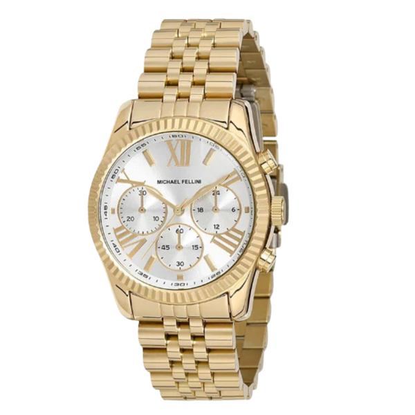 Michael Fellini Gold Stainless Steel Silver Dial Quartz Watch for Ladies - MF2258-2