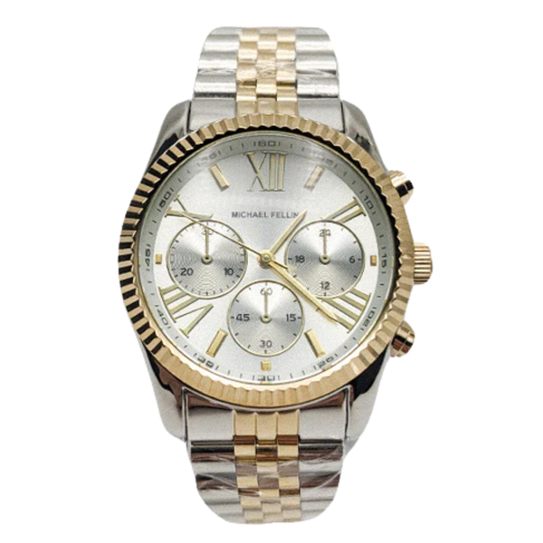 Michael Fellini Two-tone Stainless Steel Silver Dial Quartz Watch for Ladies - MF2258-4