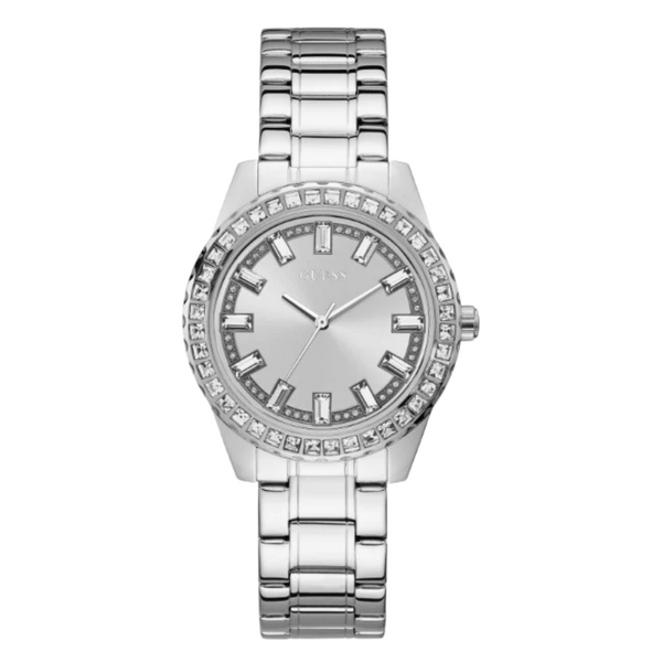 Guess Sparkler Silver Stainless Steel Silver Dial Quartz Watch for Ladies - GW0111L1