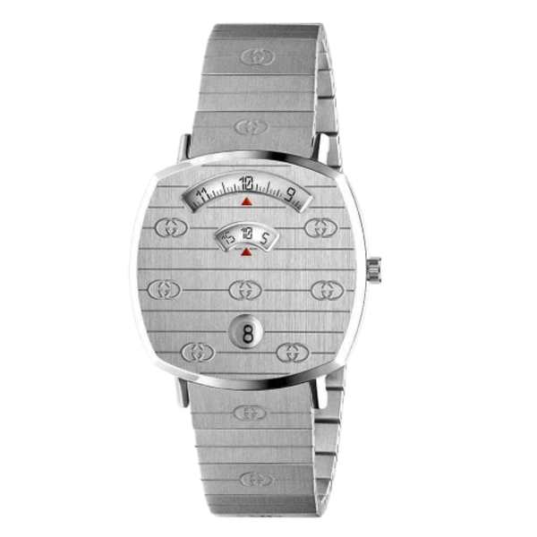 Gucci Grip Silver Stainless Steel Silver Dial Quartz Watch for Ladies - GUCCI YA 157401