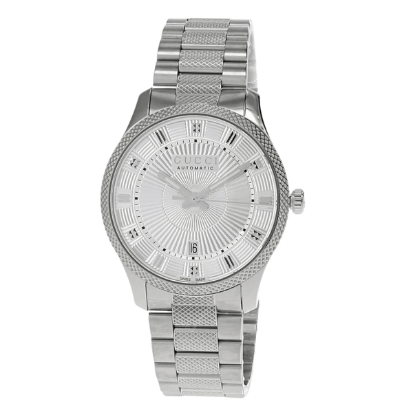 Gucci G-Timeless Eryx Silver Stainless Steel Silver Dial Automatic Watch for Gents - GUCCI YA 126339