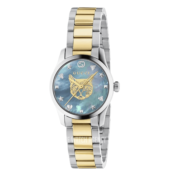 Gucci G-Timeless Two-tone Stainless Steel Mother of Pearl Dial Quartz Watch for Ladies - GUCCI YA 1265011