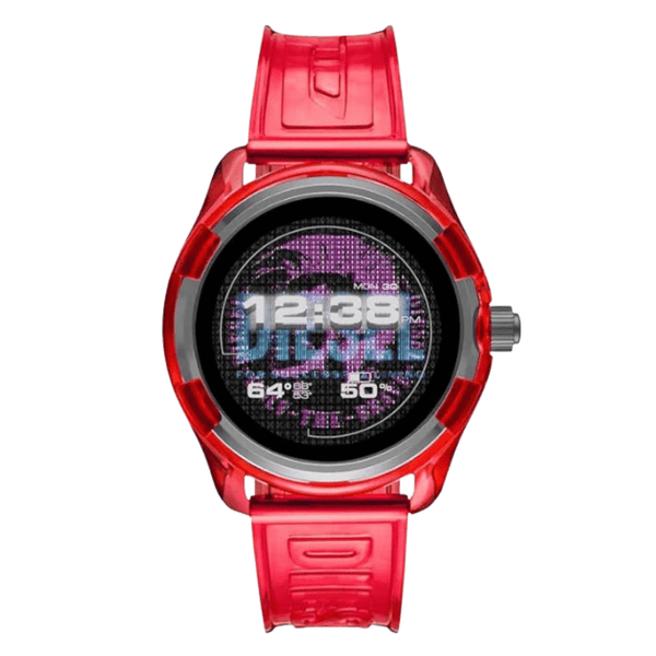Diesel Fadelite Red Transparent Silicone Strap Strap Full Colour Display Dial Unisex Smartwatch - Diesel DZT 2019