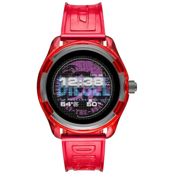 Diesel Fadelite Red Transparent Silicone Strap Strap Full Colour Display Dial Unisex Smartwatch - Diesel DZT 2019