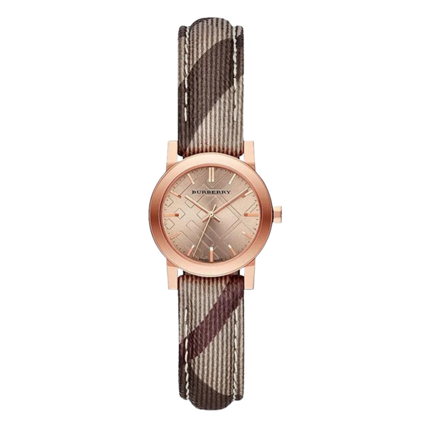 Burberry The City Multicolor Leather Strap Rose Gold Dial Quartz Watch for Ladies - BU9236