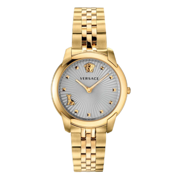 Versace Audrey Gold Stainless Steel Grey Dial Quartz Watch for Ladies - VELR00719