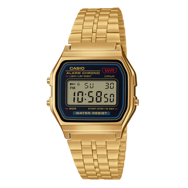 Casio Vintage Retro Gold Stainless Steel Gold Dial Quartz Watch for Gents - CASIO A-159WGEA-1DF