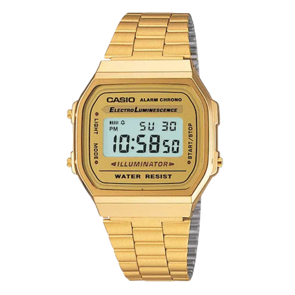 Casio Illuminator Gold Stainless Steel Gold Dial Quartz Watch for Gents - CASIO A-168WG-9WDF