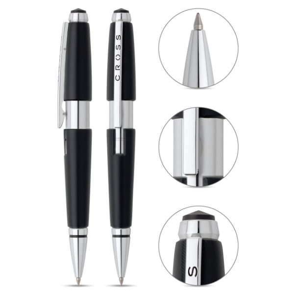 Cross Edge Jet Black Gel Rollerball Pen - At0555-2