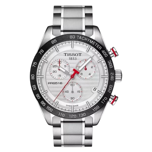 Tissot T-Sport Silver Stainless Steel Silver Dial Chronograph Quartz Watch for Men's - T100.417.11.03.100