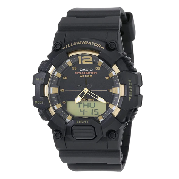 Casio Illuminator Black Silicone Strap Strap Black Dial Quartz Watch for Gents - HDC-700-9AVDF(AG)