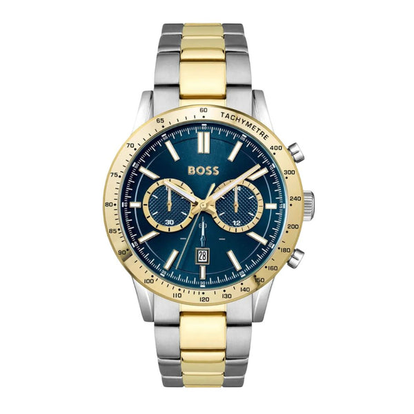 HUGO BOSS Hero Two-Tone Stainless Steel Blue Dial Chronograph Quartz Watch for Gents - 1513767