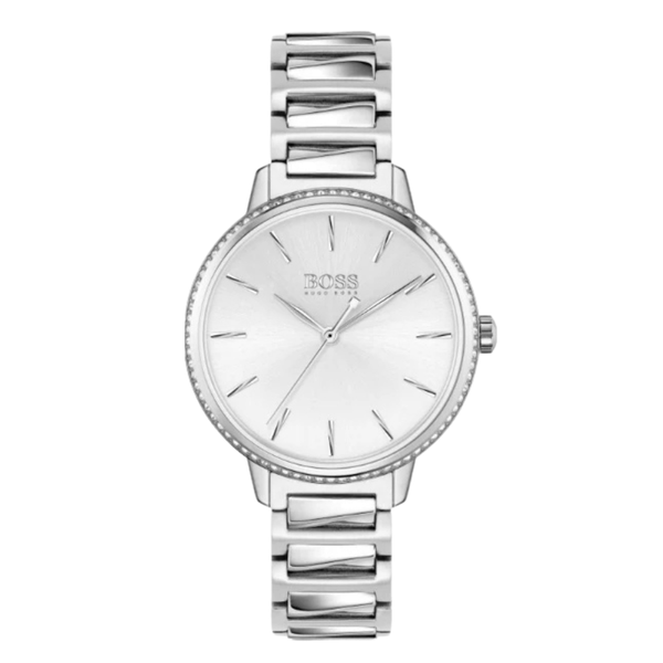 HUGO BOSS Signature Silver Stainless Steel Silver Dial Quartz Watch for Ladies - 1502539