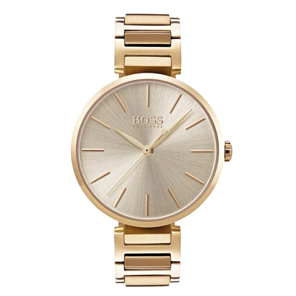 HUGO BOSS Allusion Gold Stainless Steel Gold Dial Quartz Watch for Ladies - 1502415