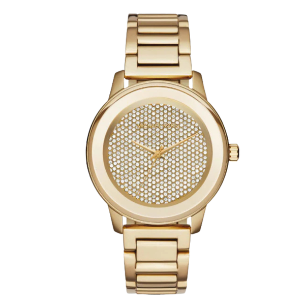 Michael Kors Kinley Gold Stainless Steel Crystal Pave Dial Quartz Watch for Ladies - MK6209