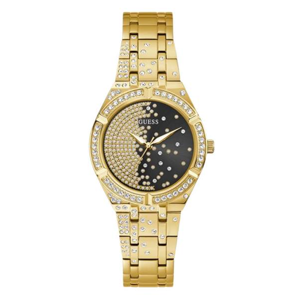 Guess Afterglow Gold Stainless Steel Black Dial Quartz Watch for Ladies - GW0312L2