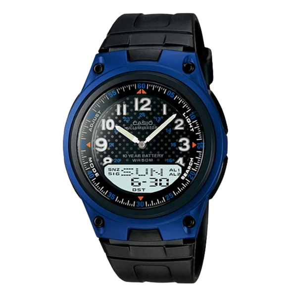 Casio Illuminator Black Silicone Strap Strap Grey Dial Quartz Watch for Gents - AW-80-2BVDF