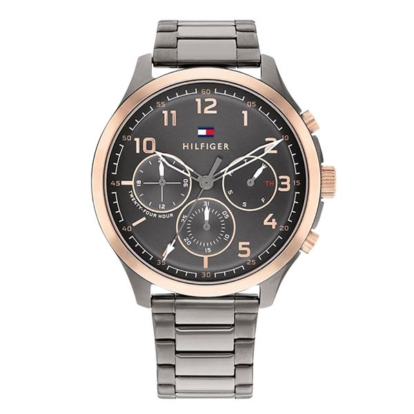 Tommy Hilfiger Asher Grey Stainless Steel Grey Dial Chronograph Quartz Watch for Gents - 1791871