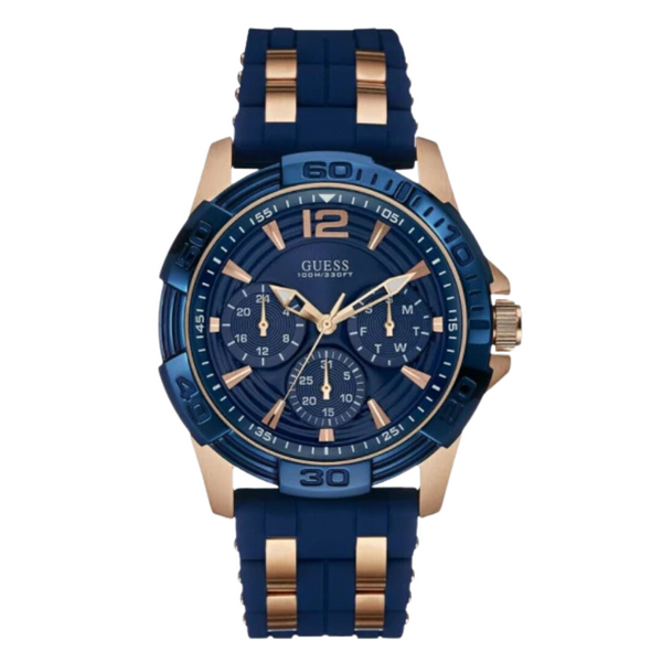Guess Delta Blue Silicone Strap Blue Dial Quartz Watch for Gents - GW0051G3