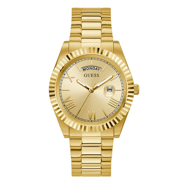 Guess Connoisseur Gold Stainless Steel Gold Dial Quartz Watch for Gents - GW0265G2